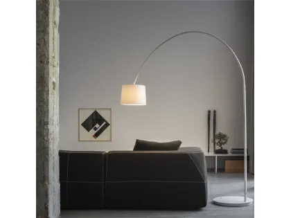 Lampada da terra in metallo con paralume in PVC rivestito in tessuto Dorsale di Ideal Lux