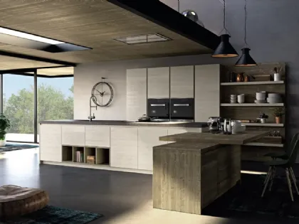 Cucina lineare in legno Mood 02